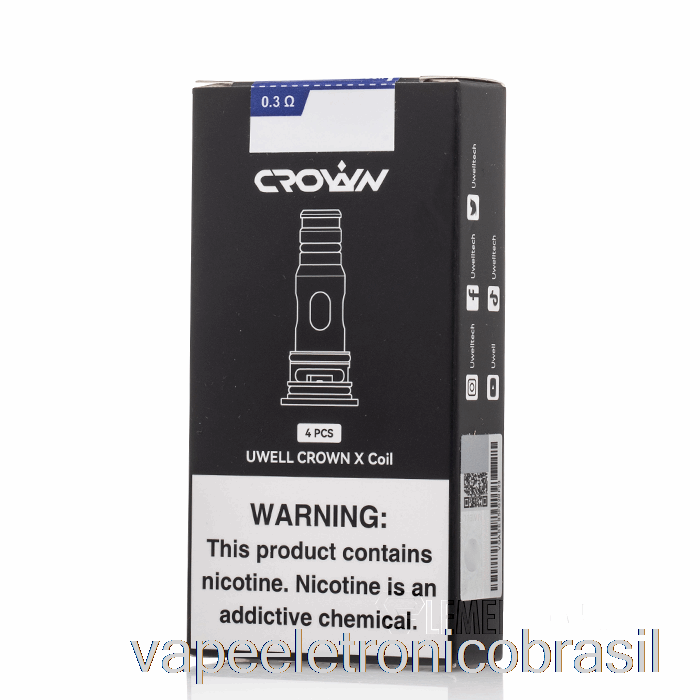 Vape Eletrônico Uwell Coroa X Bobinas De Reposição 0,3ohm Coroa X Bobinas